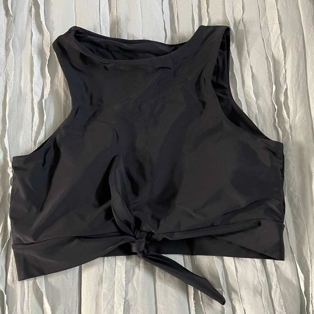 Black halter bathing suit top new with tags